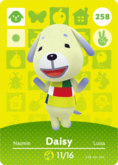 258 Daisy Authentic Animal Crossing Amiibo Card - Series 3