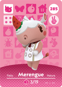 285 Merengue Authentic Animal Crossing Amiibo Card - Series 3