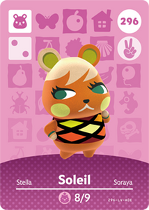 296 Soleil Authentic Animal Crossing Amiibo Card - Series 3