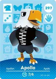 297 Apollo Authentic Animal Crossing Amiibo Card - Series 3