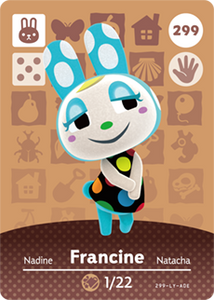 299 Francine Authentic Animal Crossing Amiibo Card - Series 3
