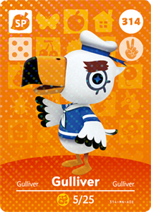 314 Gulliver SP Authentic Animal Crossing Amiibo Card - Series 4