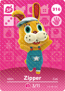 316 Zipper SP Authentic Animal Crossing Amiibo Card - Series 4