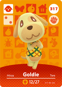 317 Goldie Authentic Animal Crossing Amiibo Card Series 4 A C Games