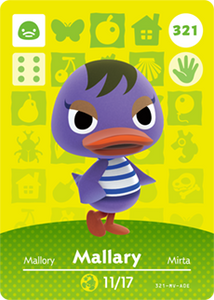 321 Mallary Authentic Animal Crossing Amiibo Card - Series 4