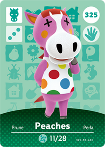 325 Peaches Authentic Animal Crossing Amiibo Card - Series 4
