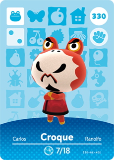 330 Croque Authentic Animal Crossing Amiibo Card - Series 4