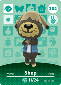 332 Shep Authentic Animal Crossing Amiibo Card - Series 4