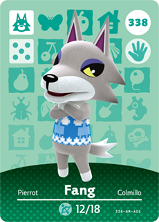 338 Fang Authentic Animal Crossing Amiibo Card - Series 4