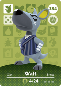 354 Walt Authentic Animal Crossing Amiibo Card - Series 4