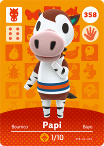 358 Papi Authentic Animal Crossing Amiibo Card - Series 4