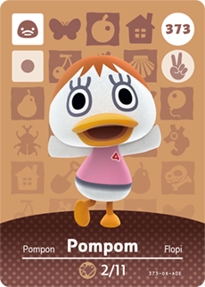 373 Pompom Authentic Animal Crossing Amiibo Card - Series 4