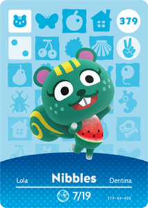 379 Nibbles Authentic Animal Crossing Amiibo Card - Series 4