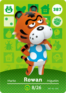 387 Rowan Authentic Animal Crossing Amiibo Card - Series 4