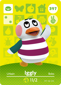 397 Iggly Authentic Animal Crossing Amiibo Card - Series 4