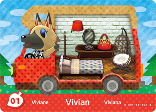 #01 Vivian - Authentic Animal Crossing Amiibo Card - New Leaf: Welcome Amiibo Series