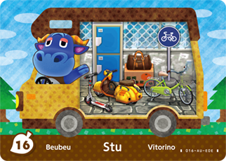 #16 Stu - Authentic Animal Crossing Amiibo Card - New Leaf: Welcome Amiibo Series