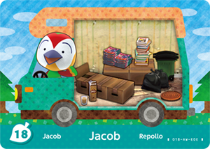 #18 Jacob - Authentic Animal Crossing Amiibo Card - New Leaf: Welcome Amiibo Series