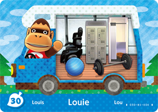 #30 Louie - Authentic Animal Crossing Amiibo Card - New Leaf: Welcome Amiibo Series