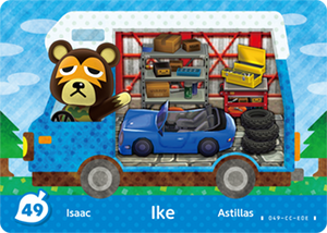 #49 Ike - Authentic Animal Crossing Amiibo Card - New Leaf: Welcome Amiibo Series