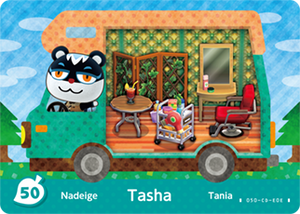 #50 Tasha - Authentic Animal Crossing Amiibo Card - New Leaf: Welcome Amiibo Series