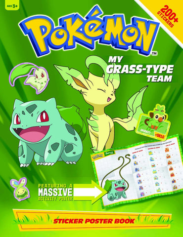 Pokemon My Pokémon Team – My Grass-Type Team Sticker Book