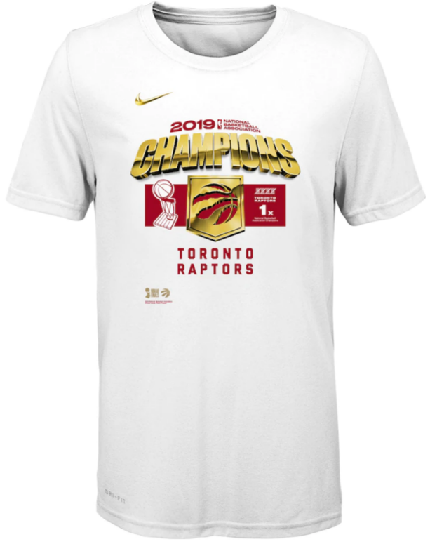 Youth's Nike White Toronto Raptors 2019 NBA Finals Champions - Locker Room T-Shirt
