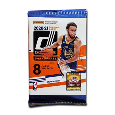 2020-21 NBA Panini Donruss Basketball Trading Card Pack (8 Cards Per Pack, From Blaster Box)