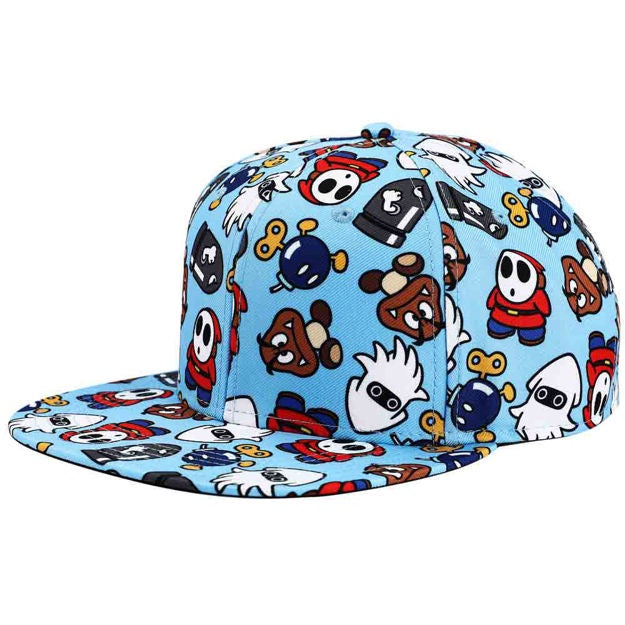 Super Mario Enemies AOP Flat Bill Snapback Hat