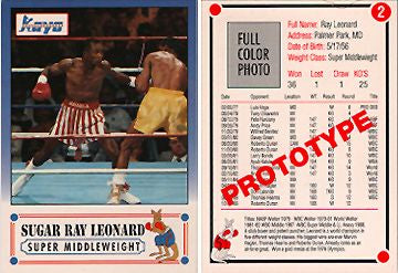 Sugar Ray Leonard 1991 Kayo Prototype Boxing Card #2