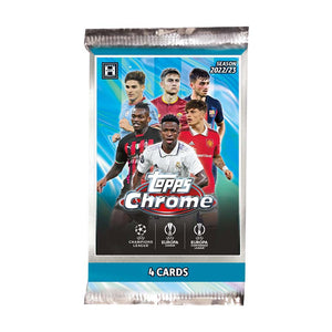 2022-23 Topps Chrome UEFA Club Competitions Soccer Hobby Pack Lite (4 Cards Per Pack)