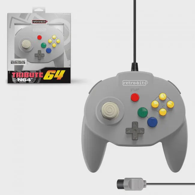 Grey Tribute 64 N64 Controller [Retro-Bit]