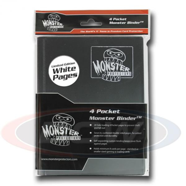 Monster Protectors: 4 Pocket Binder Portfolio - Black with White Pages  A  & C Games