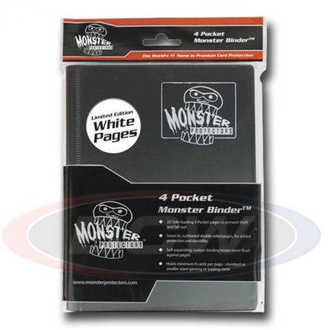 Monster Protectors: 4 Pocket Binder Portfolio - Black with White Pages