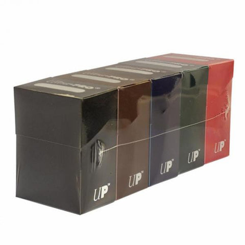Ultra Pro Deck Box 80ct - 5-Pack (Black, Brown, Navy Blue, Dark Green, Red)