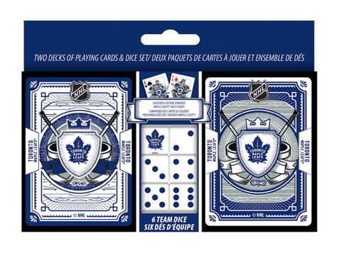 NHL - Two Decks of Playing Cards & 6 Dice Set - Toronto Maple Leafs