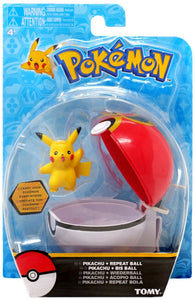 Tomy Pokemon Waving Pikachu + Repeat ball Clip 'N' Carry