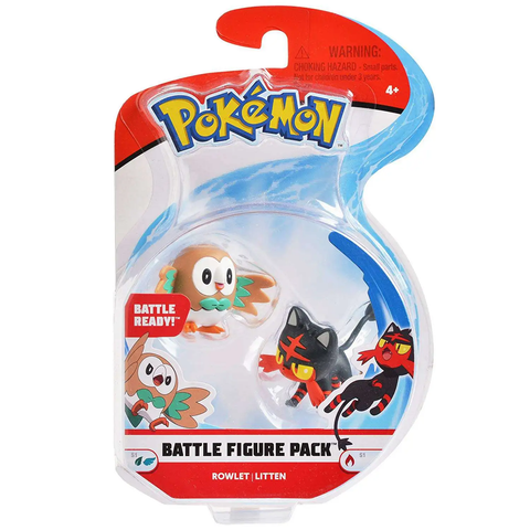 Pokemon Battle Figure Pack Battle Ready! - Rowlet / Litten