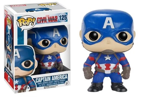 Funko POP! B: Marvel Captain America Civil War - Captain America #125 Vinyl Bobble-Head Figure