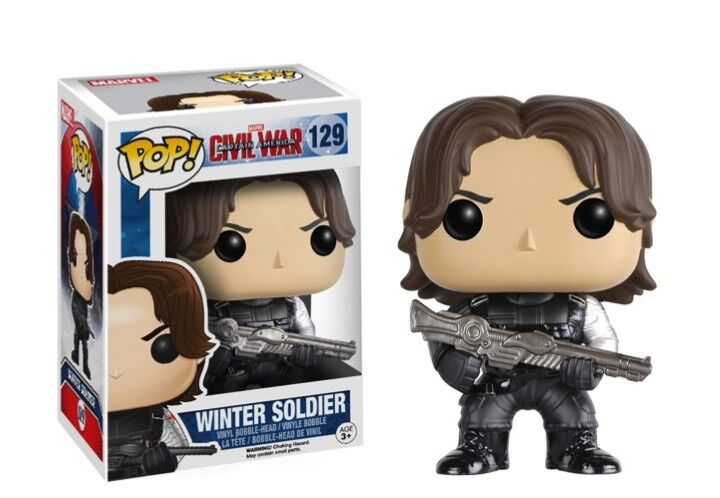 Funko POP! Marvel Captain America Civil War - Winter Soldier #129 Vinyl Bobble-Hear Figure (Pre-owned)