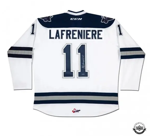 UDA Upper Deck Authenticated Alexis Lafreniere Autographed CCM Rimouski Océanic White Home Jersey (Special Order) (Local Pick-Up Only)