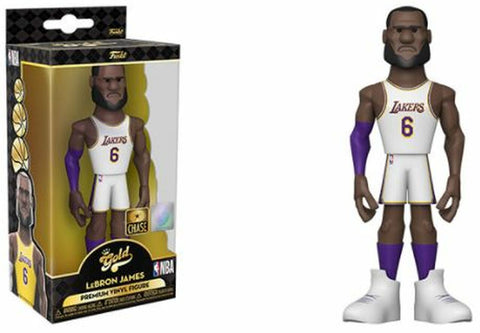 Funko Gold: NBA - LeBron James (Los Angeles Lakers White Jersey) 5" Premium Vinyl Figure CHASE