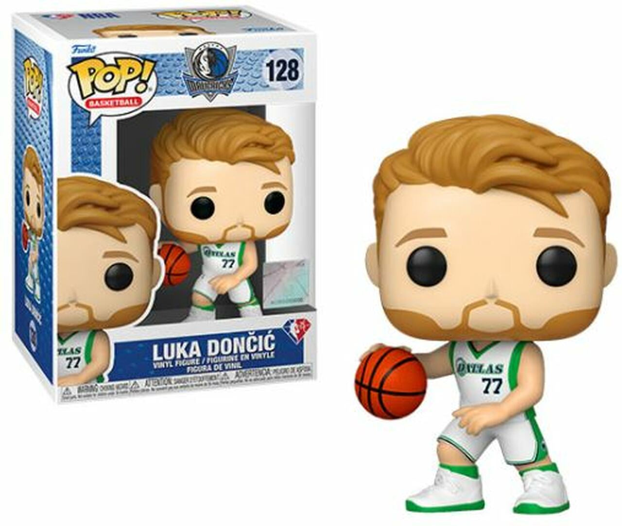 Funko POP! Basketball: Dallas Mavericks White Jersey - Luka Doncic #128 Vinyl Figure