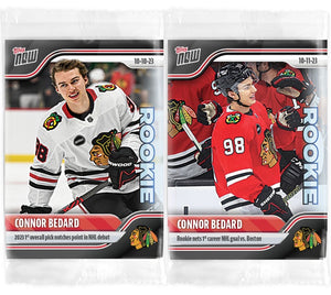 Connor Bedard - 2023-24 NHL TOPPS NOW - RC Rookie Sticker #1 & #5 2x Sticker Lot