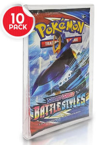 Pokemon Single Pack Booster, Magic, Yu-Gi-Oh Envelope - Pet Protector 0.35mm - Pack of 10