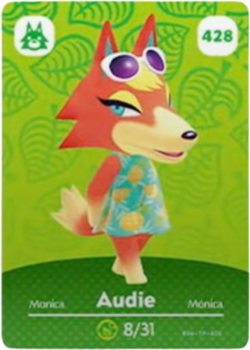 428 Audie Authentic Animal Crossing Amiibo Card - Series 5