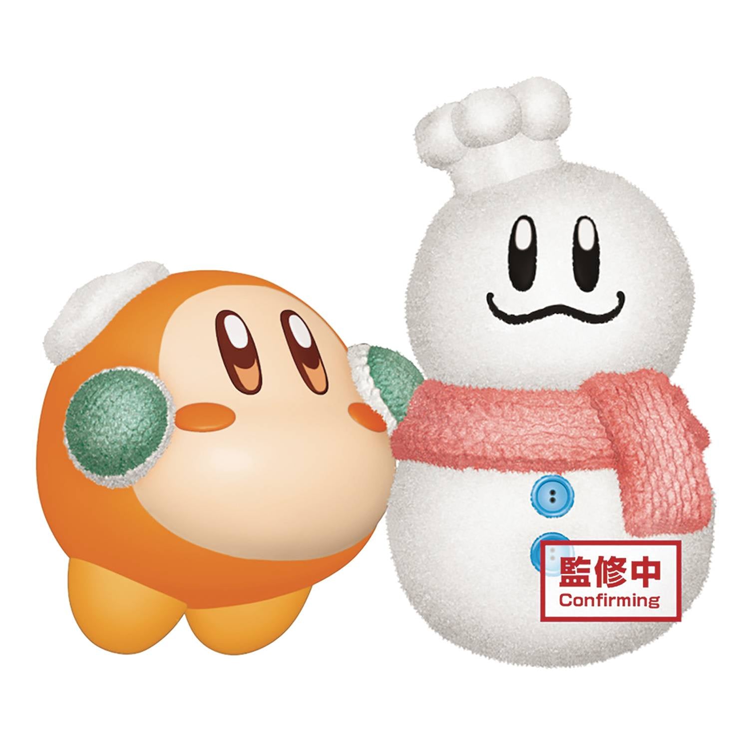 Kirby Fluffy Puffy Play in the Snow Waddle Dee & Snowman 2″ Figure [Banpresto]
