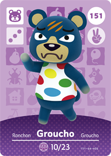 151 Groucho Authentic Animal Crossing Amiibo Card - Series 2