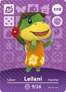 308 Leilani SP Authentic Animal Crossing Amiibo Card - Series 4