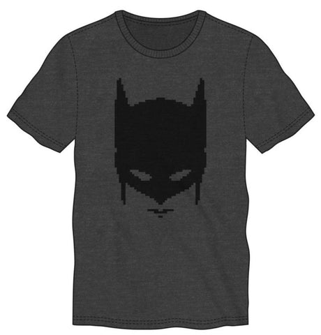 BATMAN - Pixelated Head Men's Charcoal Tee T-shirt